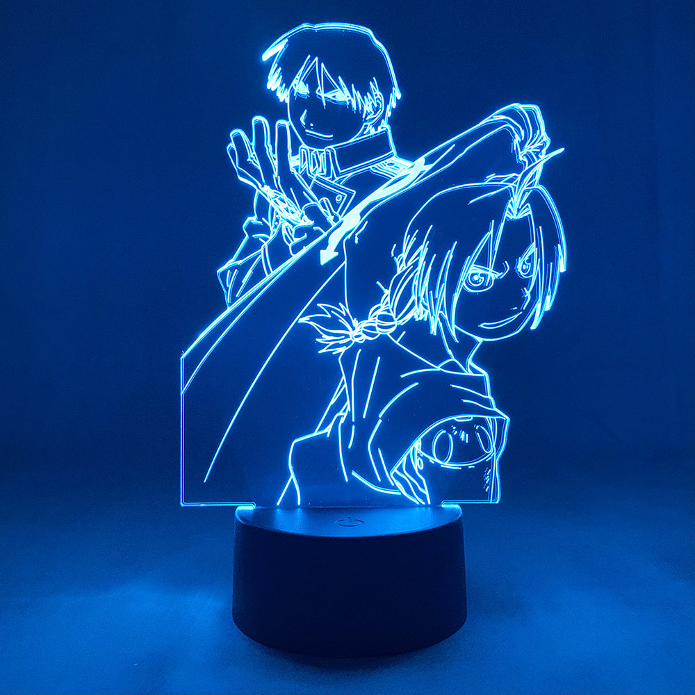 JoyLamp Edward Elric et Roy Mustang de FMA lampe Fullmetal Alchemist: Brotherhood lampe led veilleuse 2d 3d
