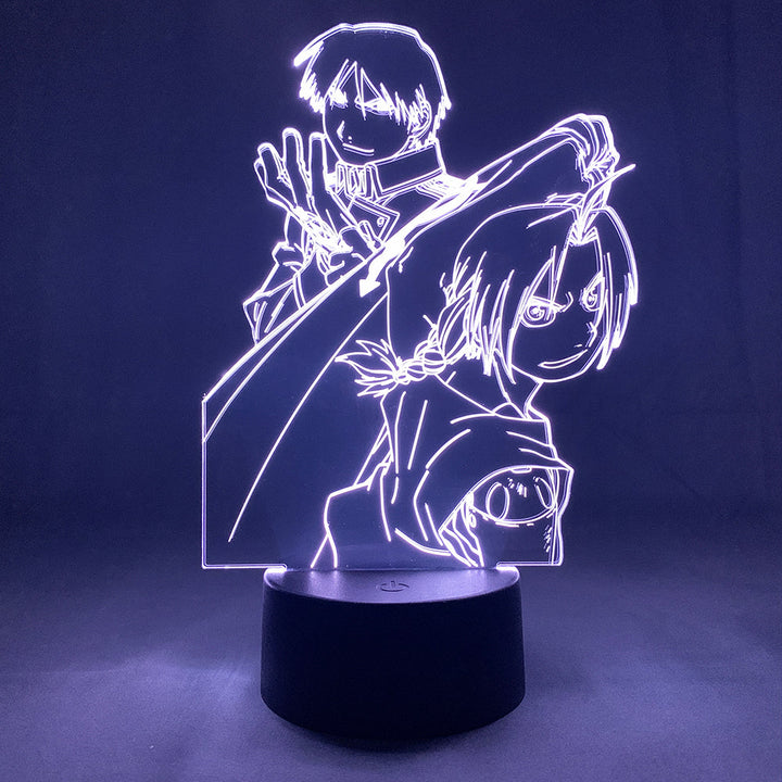 JoyLamp Edward Elric et Roy Mustang de FMA lampe Fullmetal Alchemist: Brotherhood lampe led veilleuse 2d 3d