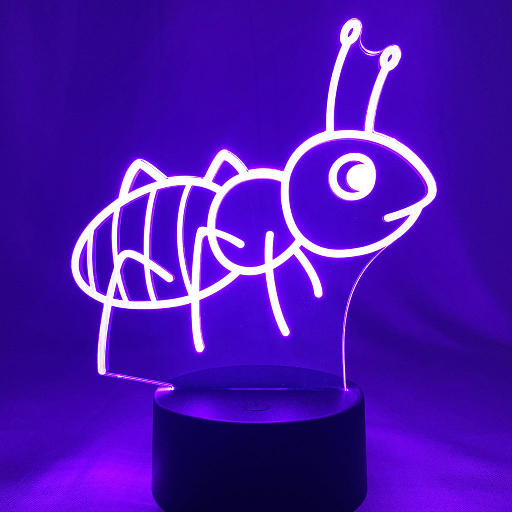 lampe fourmi lampe 2d 3d led animaux veilleuse