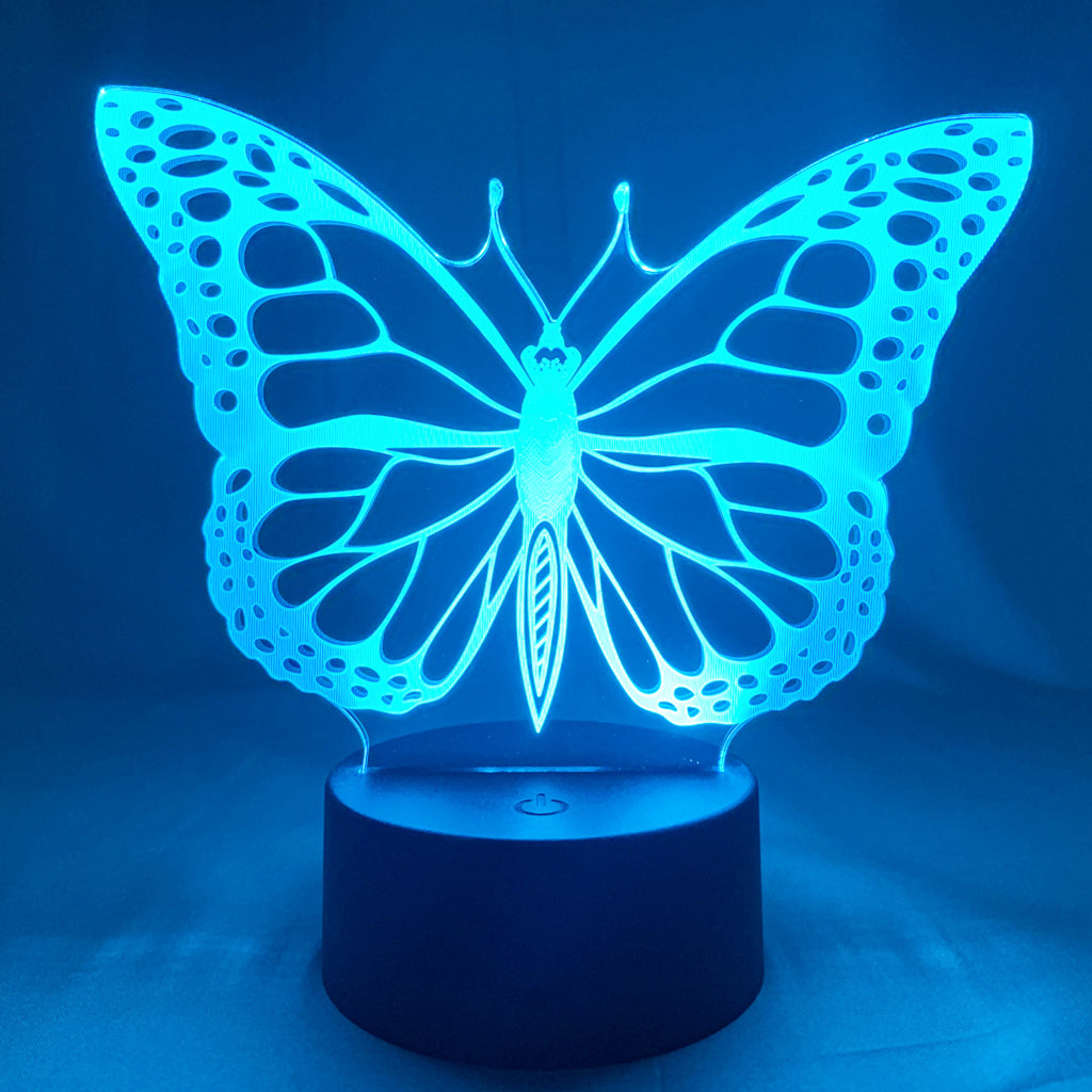 lampe papillon 2d 3d led veilleuse