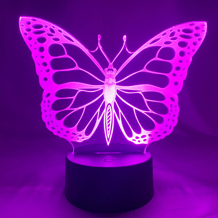 lampe papillon 2d 3d led veilleuse