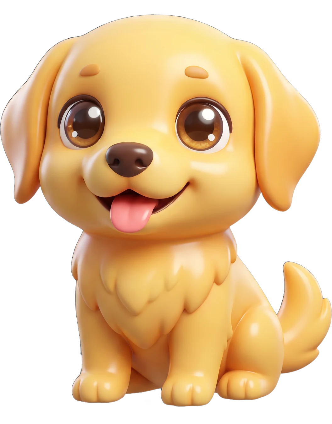 Chibi figurine of a golden retriever puppy sitting